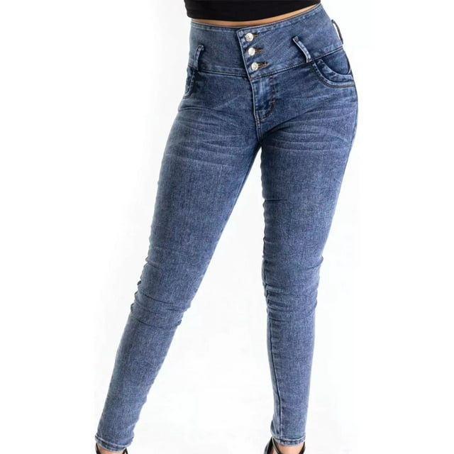 Jeans Pantalon Mezclilla Dama Mujer Strech Skinny Levanta
