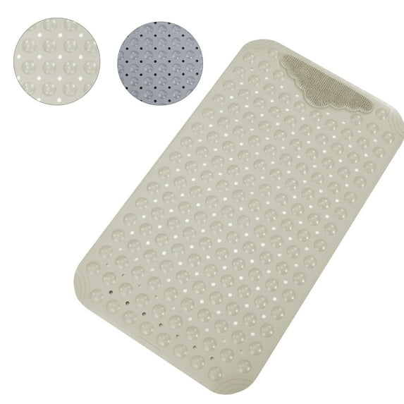 YouLoveIt Shower and Bathtub Mat Extra Long Bath Mat Machine Washable Tub Shower Mats with Big Suction Cups & Drain Holes, Non Slip Shower Mats