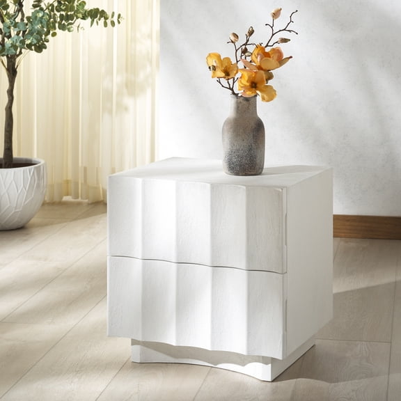 Safvaieh Couture Wood Mid-Century Wood Nightstand, White