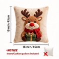 thumbnail image 6 of Christmas Reindeer 3D Throw Pillow Cover, 17.72 Inch Linen Cushion Case with Cartoon Design, Winter Holiday Decor for Sofa Bed, 6 of 6