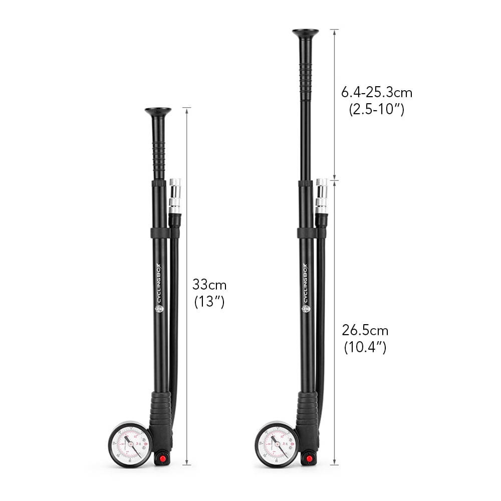 CYCLINGBOX 300PSI Shock Pump High Pressure Air Pump Presta Schrader