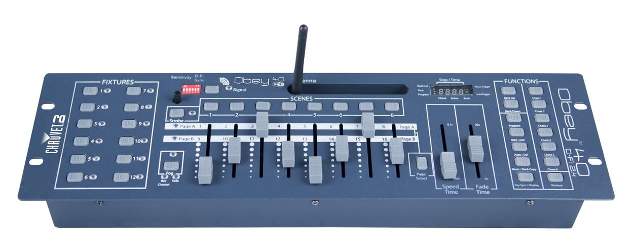 Chauvet DJ Obey 40 D-Fi 2.4 Wireless DMX Controller D-Fi & MIDI + 4 DMX Cables
