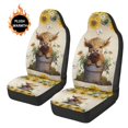 thumbnail image 3 of Uorisanigo Car Seat Covers Front Seats Only, 2-Piece Universal Seat Covers for Cars, Coral Velvet Fabric, Sunflower Highland Cow Automotive Seats Cover for Trucks SUV, 3 of 7