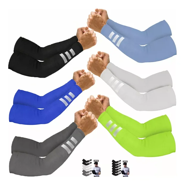 6 Pares Mangas Protectoras Para Sol, Deporte Con Reflejante