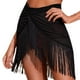 thumbnail image 1 of Gibobby faldas largas de mujer casuales Falda de playa transparente con adorno de volantes para mujer Falda con cordones Falda de playa Bikini Envolturas brillantes Cubrir par(Negro， XXL), 1 of 5