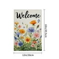 thumbnail image 4 of AMHNF Welcome Floral Garden Flag, Linen Material, Colorful Flower Design for Spring Summer Home Outdoor Garden Yard Door Decor 12x18 inch, 4 of 5