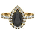 thumbnail image 4 of Pear Cut Black Diamond Halo Engagement Ring 18K Gold 1.60 Carat (G,VS1), 4 of 5