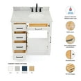 thumbnail image 2 of Ariel Hepburn 37 In. Right Offset Oval Sink Vanity With 0.75 In. Carrara White Countertop In White, 2 of 10