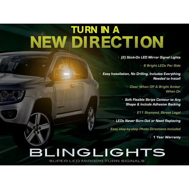 Pour Jeep Boussole Lumières de Rétroviseur LED Kit de Lampe de Clignotant
