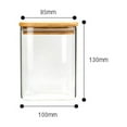thumbnail image 3 of Square Glass Jar Grain Canister Sealed Food Storage Container for Loose Tea Coffee Bean (750ml), 3 of 8
