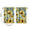 thumbnail image 4 of Set of 2 Sunflower Curtains for Kitchen - Watercolor Sunflower Artwork Semi-Sheer Rod Pocket Window Panels, 4 of 4