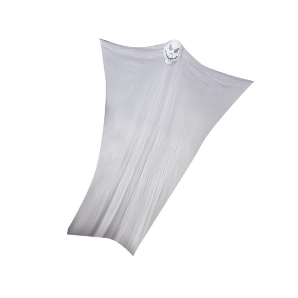 Adorno colgante de calavera espeluznante para Halloween, accesorio de terror, colgante volador Blanco