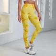 thumbnail image 2 of Gibobby Leggings de yoga para mujer Pantalones de fitness de cintura alta teñidos con para mujer Pantalones de yoga de levantamiento de cadera de me(Amarillo,M), 2 of 4