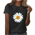 thumbnail image 1 of Babysbule Hauts en Liquidation pour Femmes T-shirt à Manches Courtes Imprimé Fleuri Col Rond Mode Décontracté Ample, 1 of 2