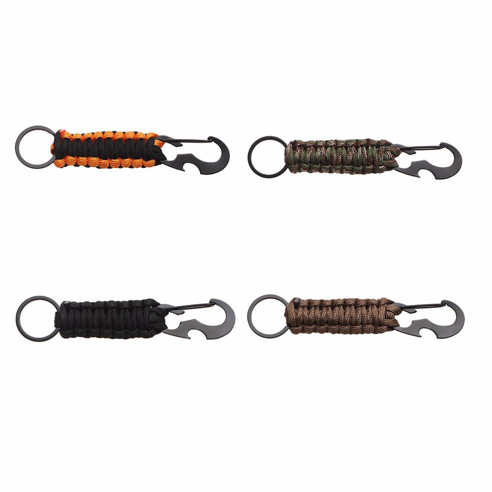 Paracord Cord Emergency Knot Keyring Key Chain Ring Bottle Opener Rope Keychain 