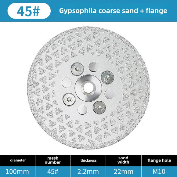 Chuan Xing Disque de Coupe et de Broyage Diamant - Diamètre 10cm, 45 Grain Grossier, Motif Étoile Double Face pour Traitement Marbre, Granit, Quartzite, Nivellement de Sol et Broyage de Bord avec Angle