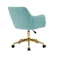 thumbnail image 5 of JINS & VICO Velvet Residential Lumbar Support and Swivel Modern Desk Chair, Light Blue, 5 of 9
