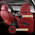 thumbnail image 2 of Florich Front Car Seat Covers, Luxury Faux Leather Seat Protectors, Automotive Seat Cushions Universal Fit for Most Cars Trucks Suv, Red, 2 of 6