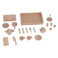 thumbnail image 1 of Juego de utensilios de cocina para niños, Mini tazas de tetera de madera, simulación de cocina, juguetes para juego de imitación, 1 of 8