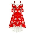 thumbnail image 5 of Women Christmas Outfit Elegant Holiday Party Dress For Festive Dinner Evening Gala Celebration Comfortable Flowy Design Red 3XL, 5 of 5