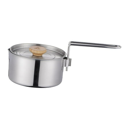 

Stainless Steel Camping Pot Lightweight Pot Kettle Cookware Coffee Pot for Outdoor Kitchen Camping