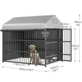 thumbnail image 2 of HOOBRO Outdoor Dog Kennel with Cover, 6.6 x 6.6 x 6.4 ft Dog Kennel Outside with Waterproof Roof and Rotating Feeding Bowls, Heavy-Duty Large Cage Enclosure, for Medium & Large Dogs, Black BK220GW03, 2 of 11