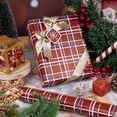 thumbnail image 2 of Sparklane Christmas Red Wrapping Paper Roll, Buffalo Plaid Red for Christmas Winter Holiday Family Gathering, Grid Backing, 17 inches x 32.8 Feet, Mini Roll, 2 of 16