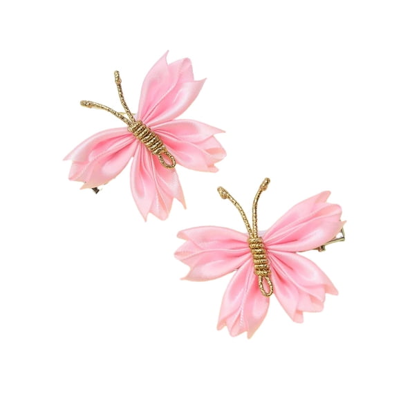 2 x Pinzas para el cabello con forma de mariposa Pinzas para el cabello con forma de mariposa Portátiles Versátiles Cabello rizado Cabello Rosa satinado