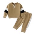 thumbnail image 1 of Qudderr Infant Baby Boys Girls Spring Fall Long Sleeve Pullover Sweatshirt Tops+ Jogger Pants Tracksuit Set 2PCS Outfit, 1 of 9