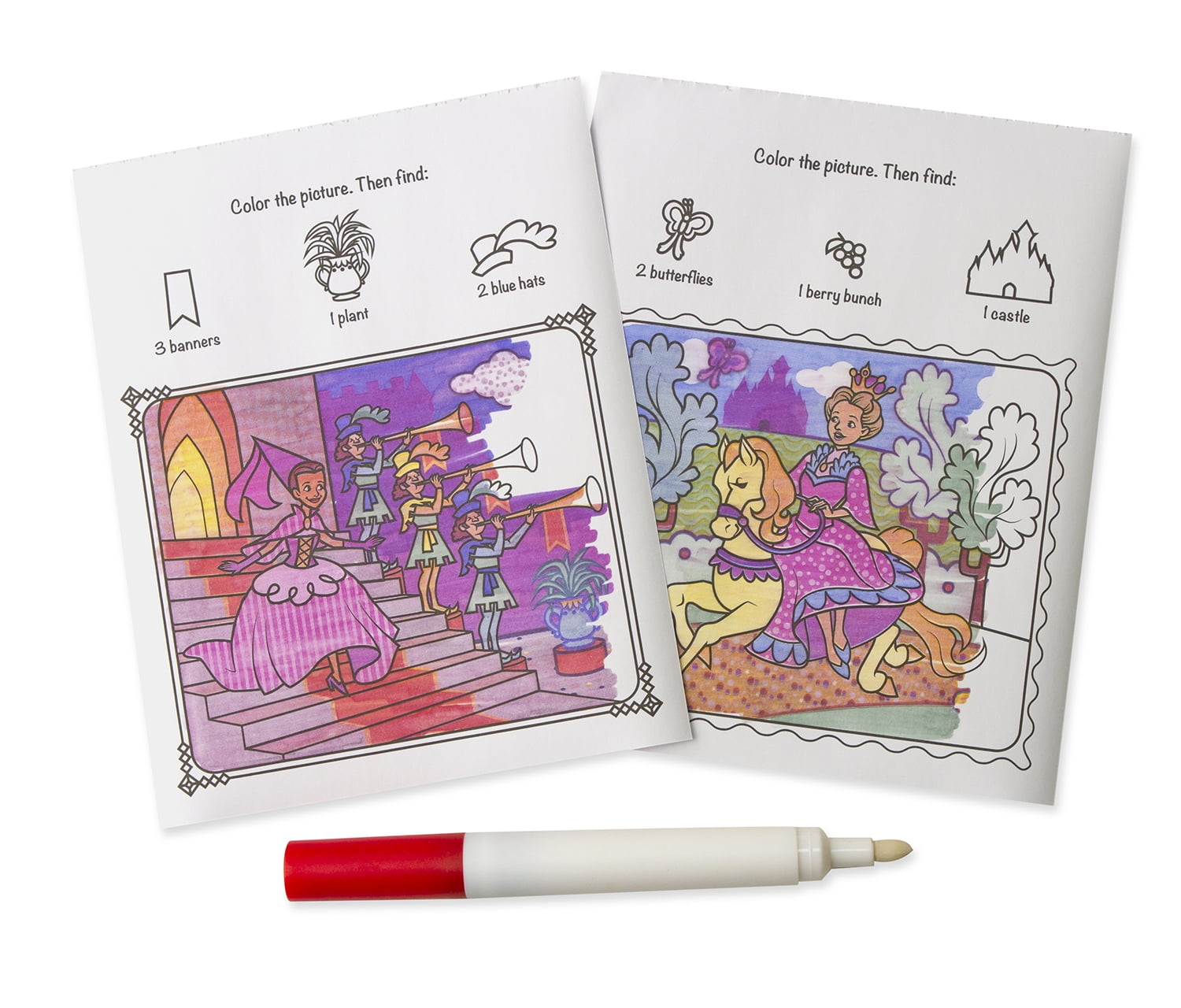 Melissa & Doug On the Go ColorBlast! Activity Books Set - Fairy, Princess, and Sea Life