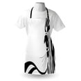 thumbnail image 4 of Wildlife Apron, Sketch Detail of Zebra Eye Curved Lines Stripes Camouflage Pattern, Unisex Kitchen Bib with Adjustable Neck for Cooking Gardening, Adult Size, Black and White, by Ambesonne, 4 of 4