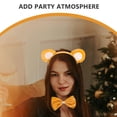 thumbnail image 2 of 1 juego de diadema con orejas de oso y lazos para la cola, diadema de peluche para cosplay, accesorio para maquillaje, lavado de cara, para adultos y niños pequeños, 2 of 7
