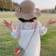 thumbnail image 7 of Uccdo 2Pcs Girls Summer Boho Beach Sun Hat Matching Little Girl Straw Bag Set, 1-5 Years, 7 of 7