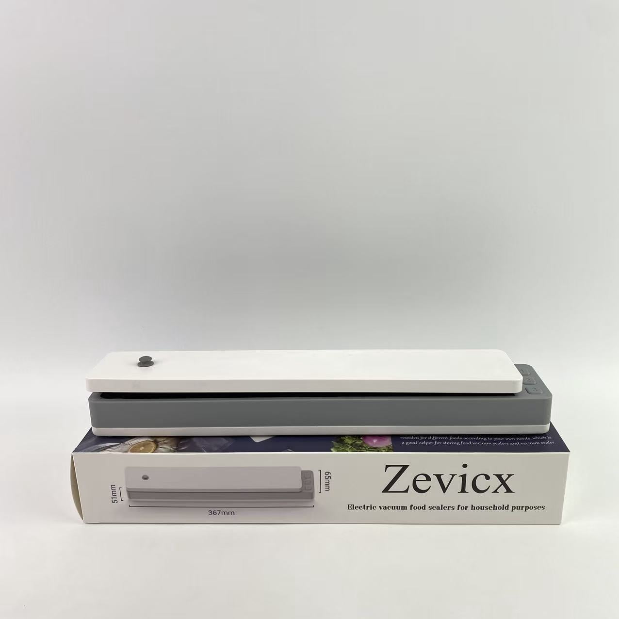 Zevicx Electric vacuum food sealers for household purposes,Vacuum food machine,compact sealing machine,60 KPa suction power,automatic sealing, small, white