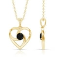 thumbnail image 3 of Rosec Jewels Minimal Black Onyx Gold Heart Necklace For Women, 14K Yellow Gold, 3 of 7