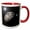 Red/White, variant on 3drose, Moon Dance Solar System Scene of Planet Earth and Moon Dancing in Space Orbit, 11oz Two-tone Black Mug