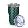 thumbnail image 2 of 16oz Tumblers Teal and Black Checkerboard Pattern Stainless Steel Vacuum Insulated Double Wall Travel Tumbler Cups Mug with Lid and Straw,Cleaning Brush for Coffee,Tea, 2 of 4