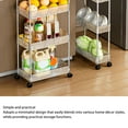 thumbnail image 3 of 3 Tier Kitchen Storage Shelves Multifunctional Rolling Cart Utility Storage Organizer Shelf For Kitchens, Bathrooms, Laundry Rooms, 3 of 8