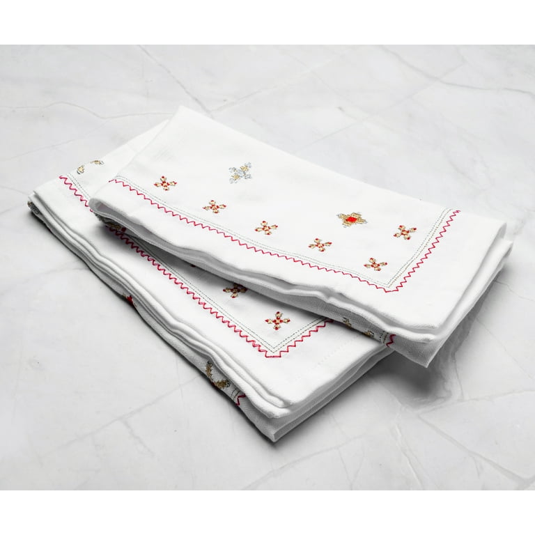 Red Cotton Napkins Set of 6 Dinner Napkins Farmhouse Cloth Napkins 20X20