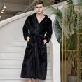 thumbnail image 1 of Bata de baño de otoño e invierno, camisón alargado y grueso para mujer, pijama de franela para hombre, bata de baño de terciopelo cálida para el hogar, 1 of 6