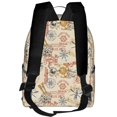 thumbnail image 3 of Lsque Vintage Nautical Pattern Backpack – School Travel Canvas Daypack with Ergonomic Padded Straps, Multiple Compartments & Leather Handle, 3 of 5