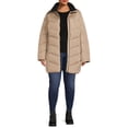 thumbnail image 2 of Big Chill Women's and Women's Plus Chevron Quilted Puffer Jacket with Hood, Sizes S-3X, 2 of 5