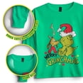 thumbnail image 4 of Dr. Seuss The Grinch Merry Grinchmas Boy's Christmas T-Shirt - Crewneck Pullover Long Sleeve Holiday Tee for Kids (Sizes 4-20), 4 of 5