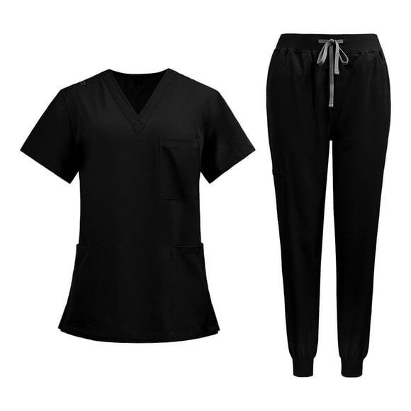 Uniformes de enfermería Scrub Set enfermera Top pantalones ropa de trabajo para tienda de mascotas cosmetología SG Yuyangstore Uniforme de enfermera