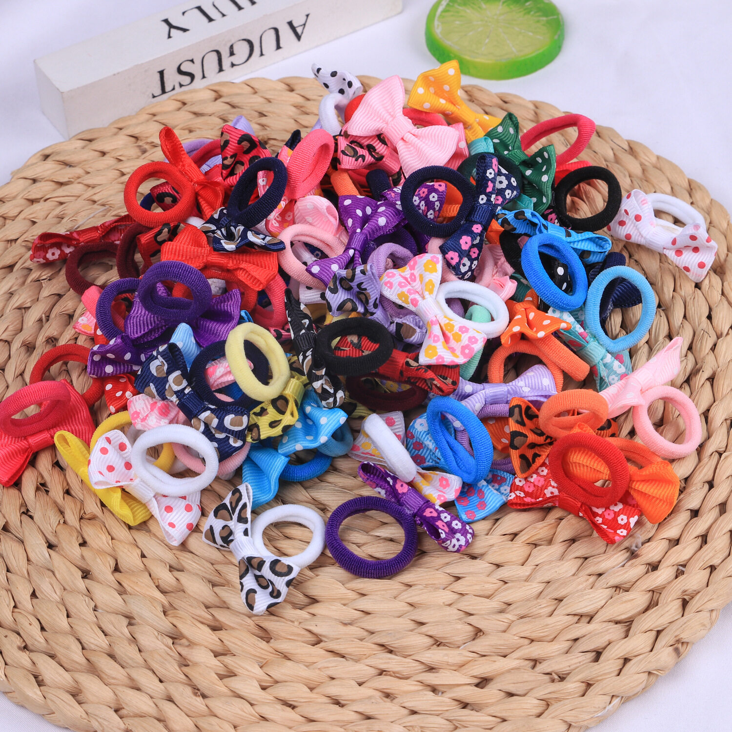 Peaoy 20PCS Baby Hair Ties with Bows for Infants Toddler Girls Grosgrain Ribbon Rubber Bands Elastic Ponytail Holders - image 2 of 5