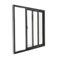 thumbnail image 3 of Patio Exterior Metal-Plastic Sliding Doors / Patio 8166 Matte Black 72" x 80" Left active door / Tempered Clear Glass Bypass Door, 3 of 6
