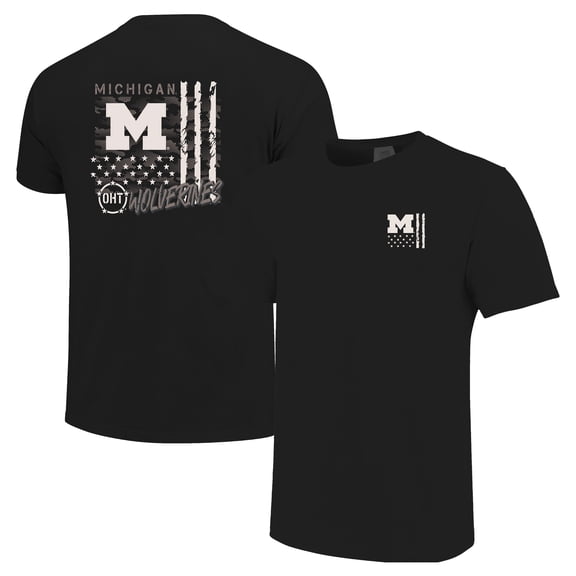 Men's  Black Michigan Wolverines Comfort Colors OHT Camo Overlay T-Shirt