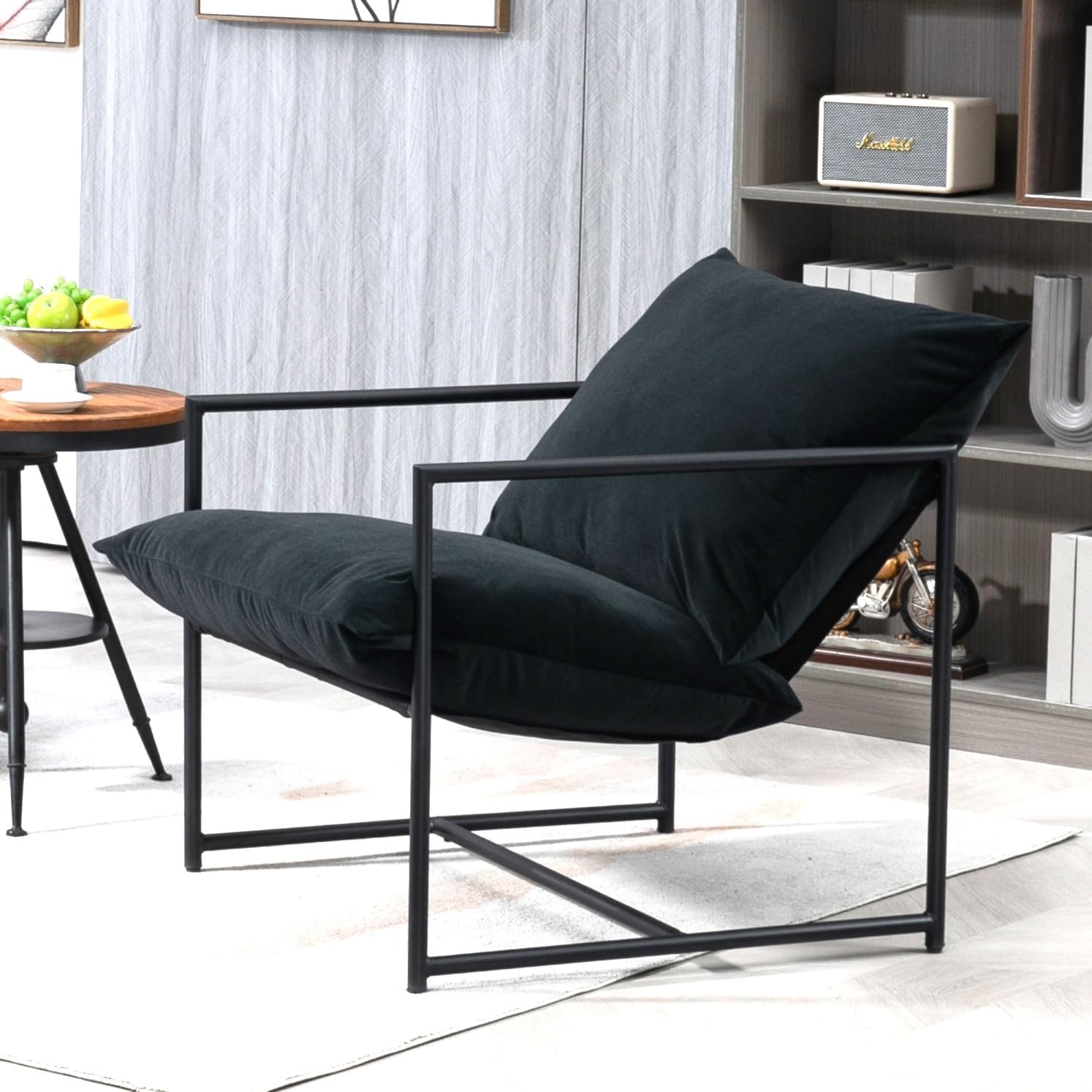 US Pride Furniture Serenity Accent, Modern Velvet Arm Chair with Reclined Seat,   Plush Comfort for Stylish Living Room