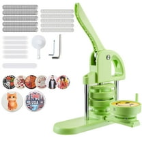 VEVOR Button Maker Machine, 2.95 in, Plastic Pin Maker with 100pcs Button Parts, Circle Cutter and Magic Book, Reinforced Ergonomic Handle, for DIY Badges, Personalized Pins and Key Chains, Green