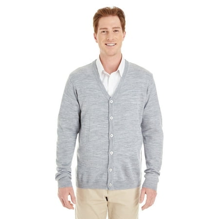 Harriton Men's Pilblocâ„¢ V-Neck Button Cardigan Sweater